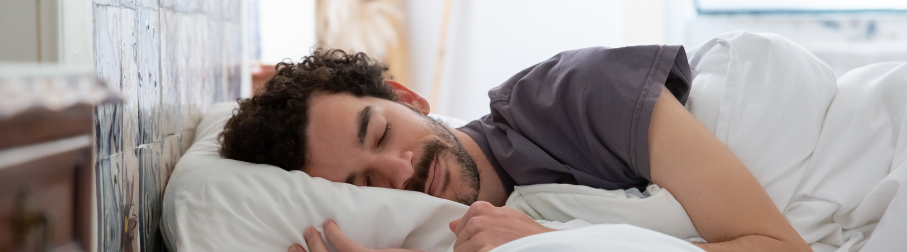man sleeping well in a deep sleep